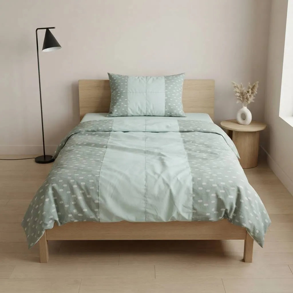 Patched Bedsheet by Pinsstripe – Single Bed, 100% Cotton