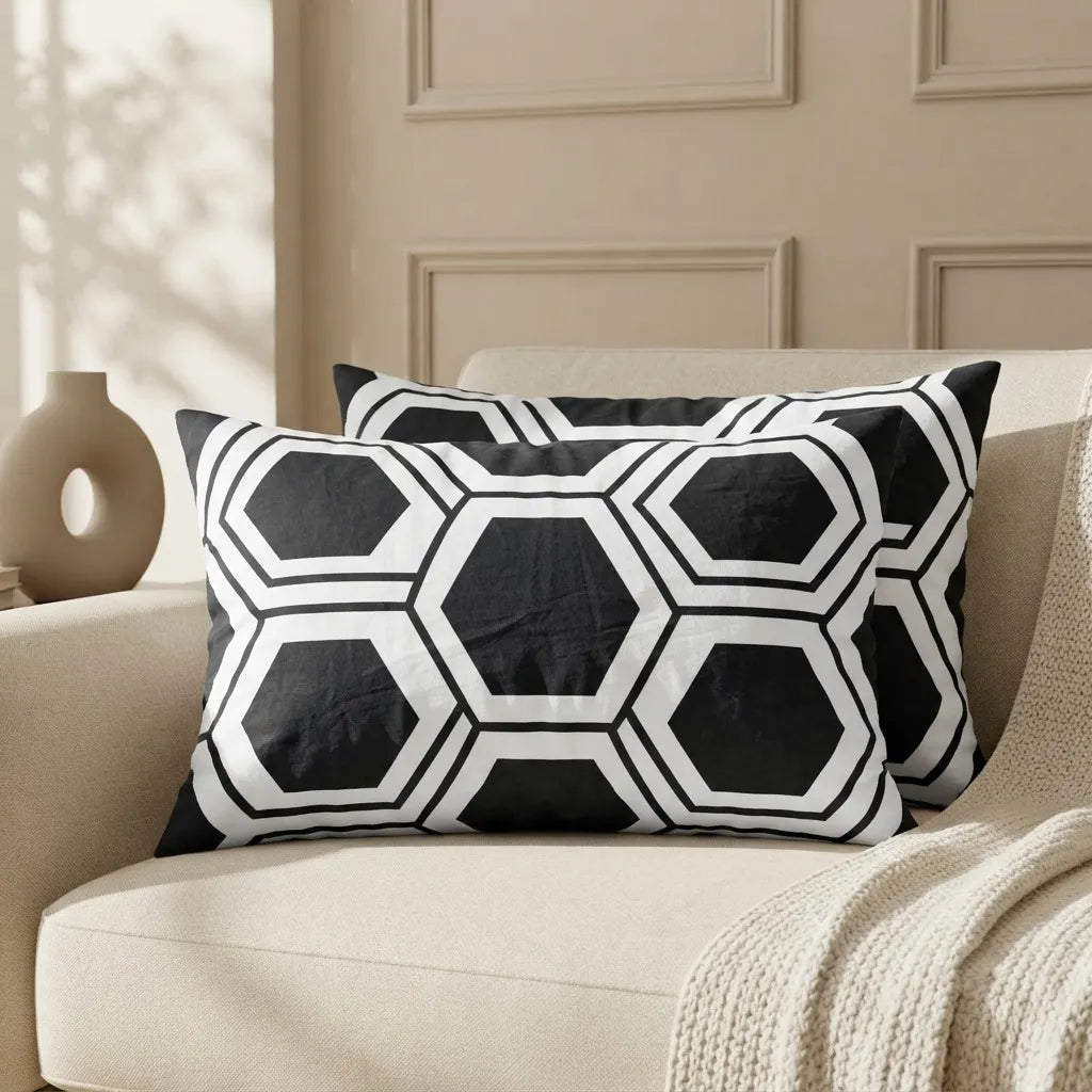Pillow Covers by Pinsstripe – Pack of 2 – Pure Cotton