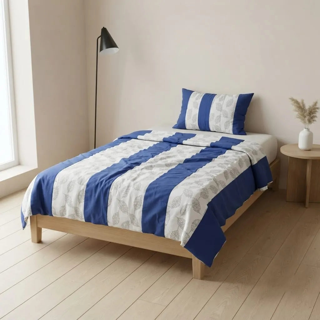 Patched Bedsheet by Pinsstripe – Single Bed, 100% Cotton