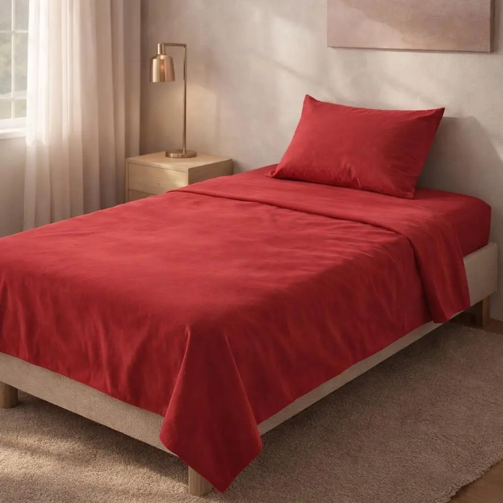 Dyed Bedsheet in Cotton -Single bed -Solid colours By Pinsstripe