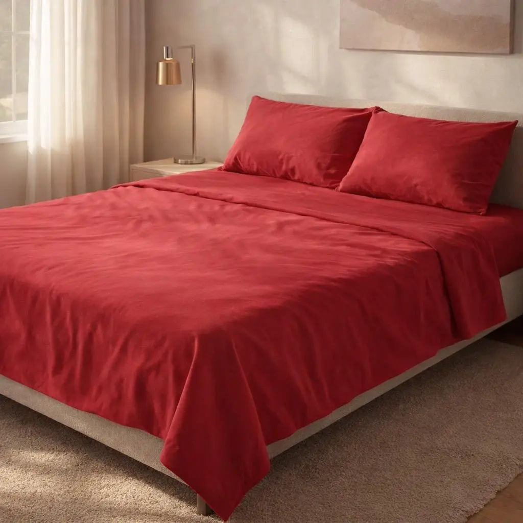 Dyed Bedsheet in Cotton -Single bed -Solid colours By Pinsstripe