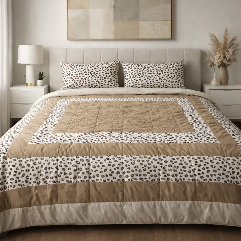 Patched Bedsheet by Pinsstripe– For Double Bed-100% Cotton