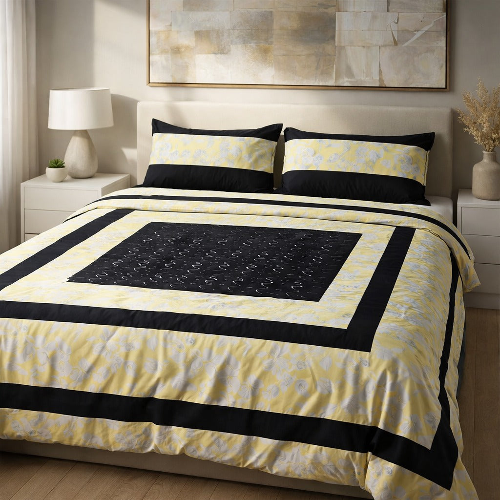 Patched Bedsheet by Pinsstripe– For Double Bed-100% Cotton