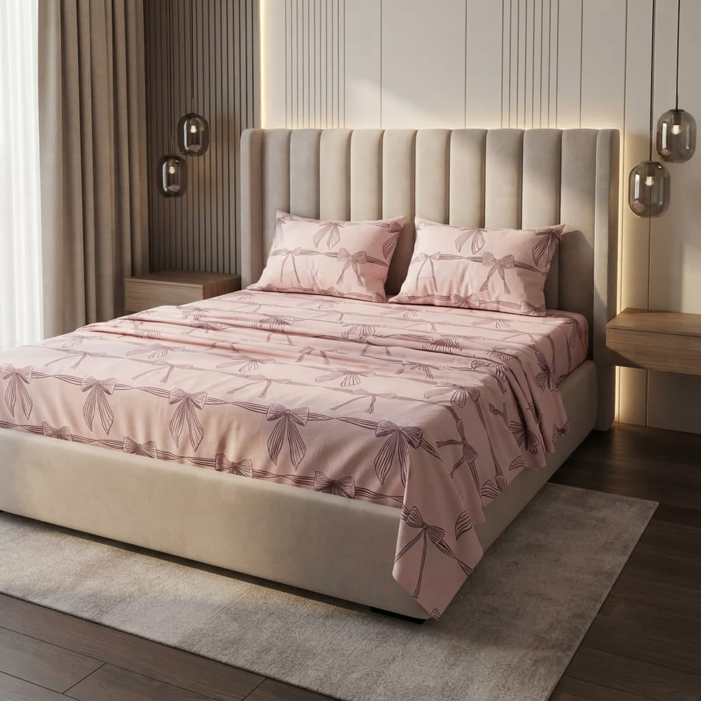 Printed Bedsheet DoubleBed 100% Cotton by Pinsstripe