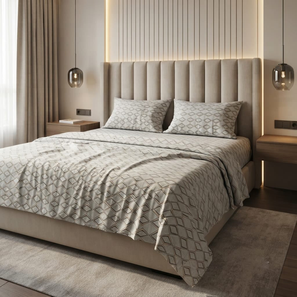 Printed Bedsheet DoubleBed 100% Cotton by Pinsstripe