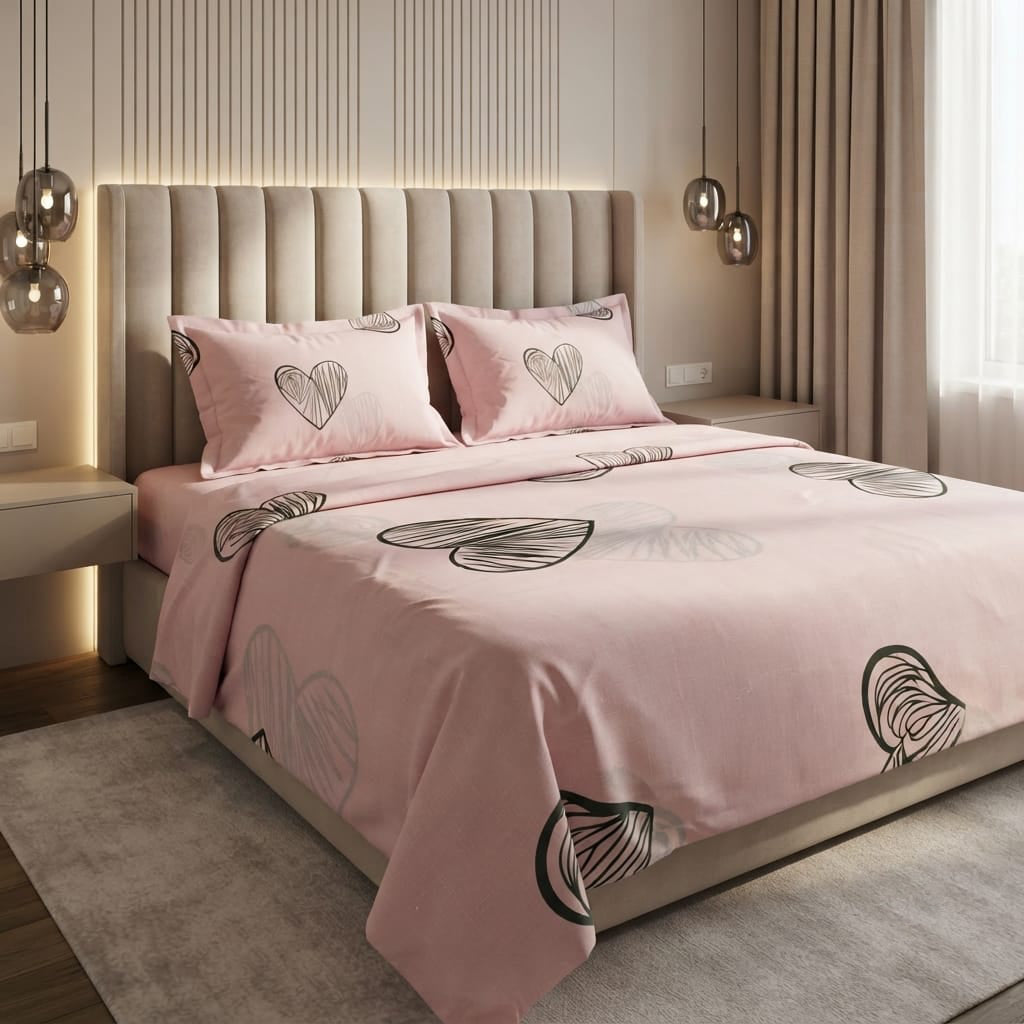 Printed Bedsheet DoubleBed 100% Cotton by Pinsstripe