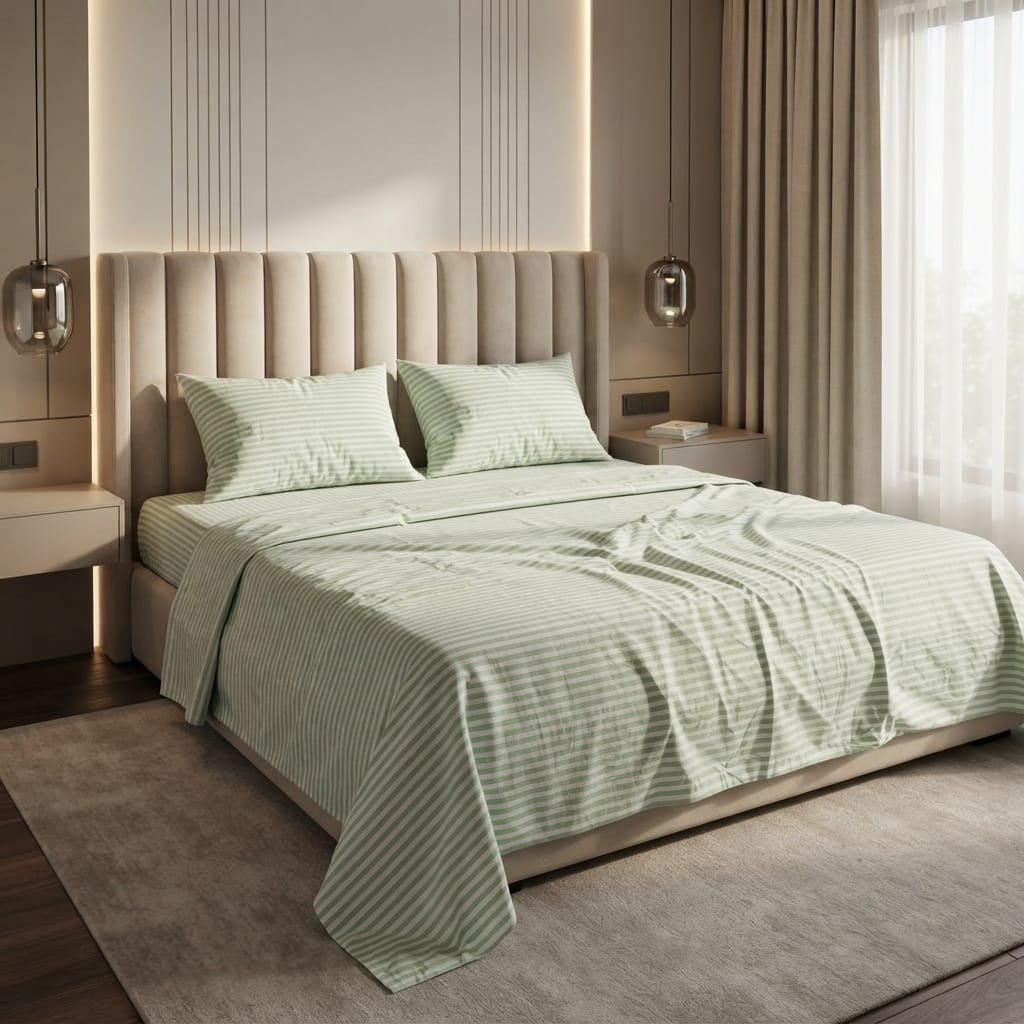 Printed Bedsheet DoubleBed 100% Cotton by Pinsstripe