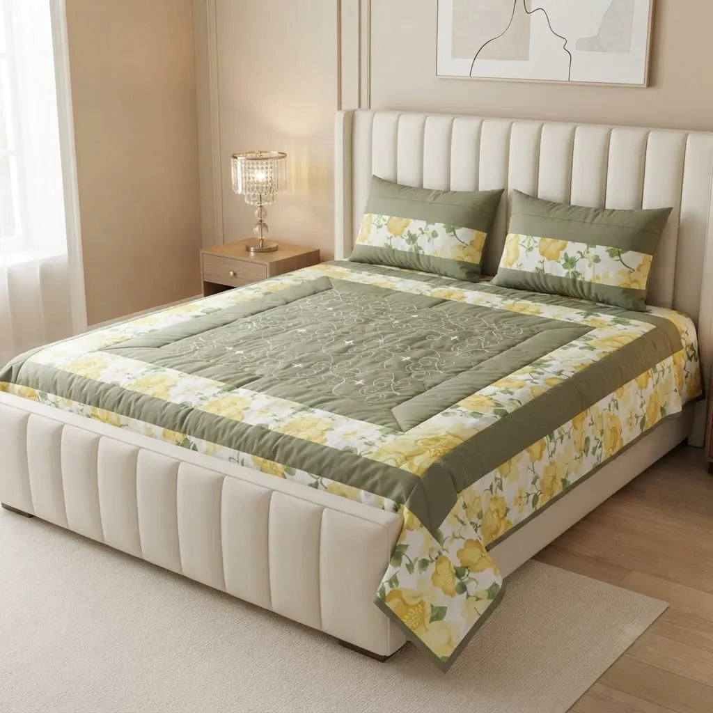 Patched Bedsheet by Pinsstripe– For Double Bed-100% Cotton