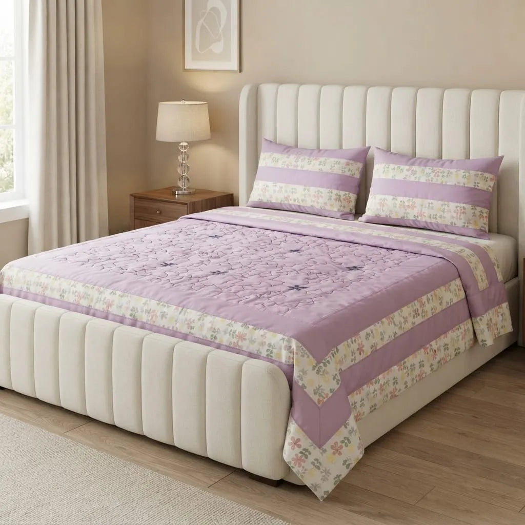 Patched Bedsheet by Pinsstripe– For Double Bed-100% Cotton