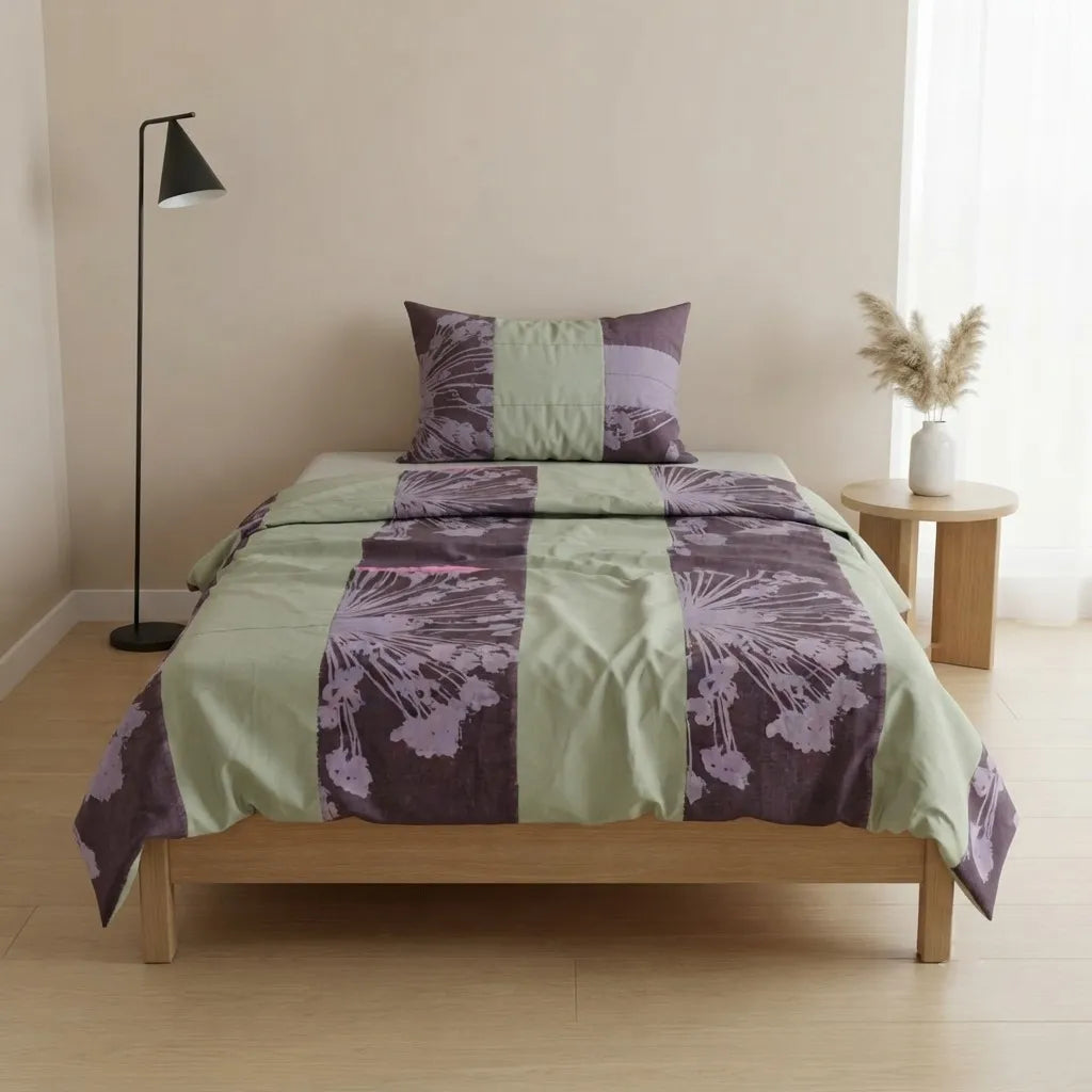 Patched Bedsheet by Pinsstripe – Single Bed, 100% Cotton