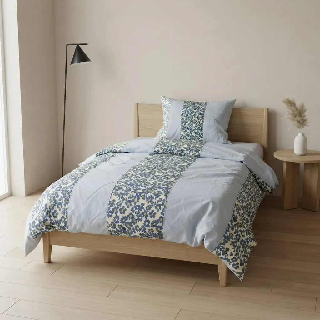 Patched Bedsheet by Pinsstripe – Single Bed, 100% Cotton