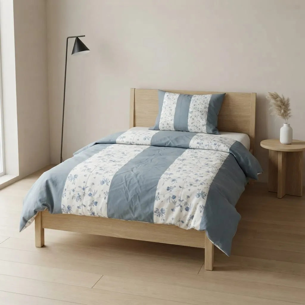 Patched Bedsheet by Pinsstripe – Single Bed, 100% Cotton
