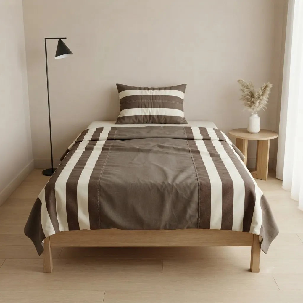 Patched Bedsheet by Pinsstripe – Single Bed, 100% Cotton
