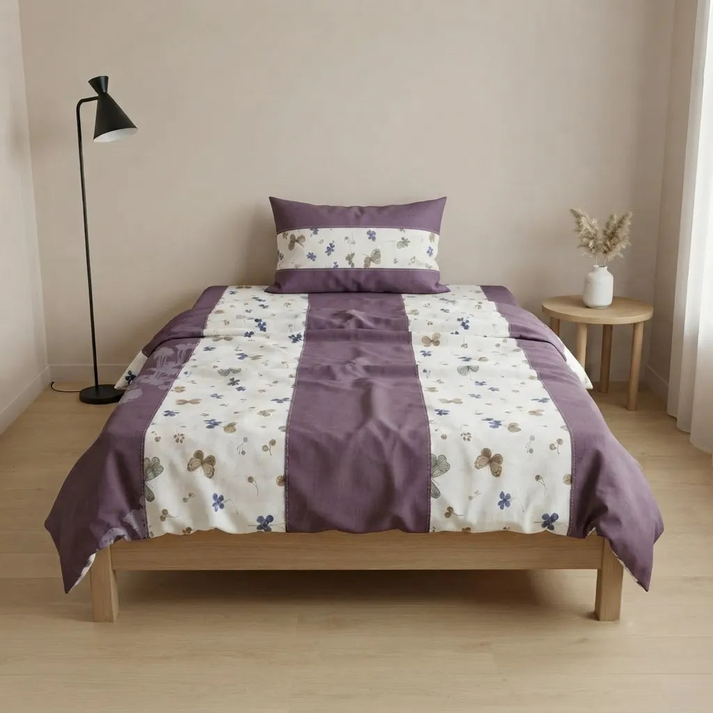 Patched Bedsheet by Pinsstripe – Single Bed, 100% Cotton
