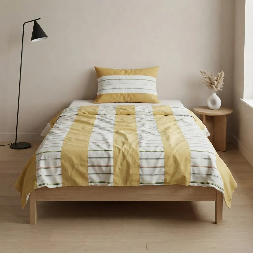 Patched Bedsheet by Pinsstripe – Single Bed, 100% Cotton