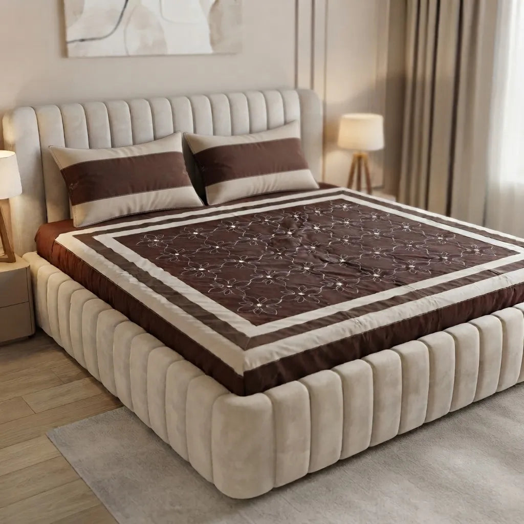 Patched Bedsheet by Pinsstripe– For Double Bed-100% Cotton