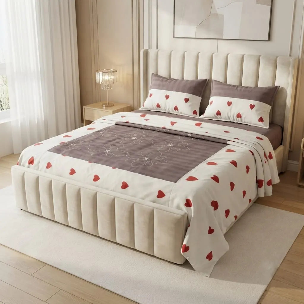 Patched Bedsheet by Pinsstripe– For Double Bed-100% Cotton