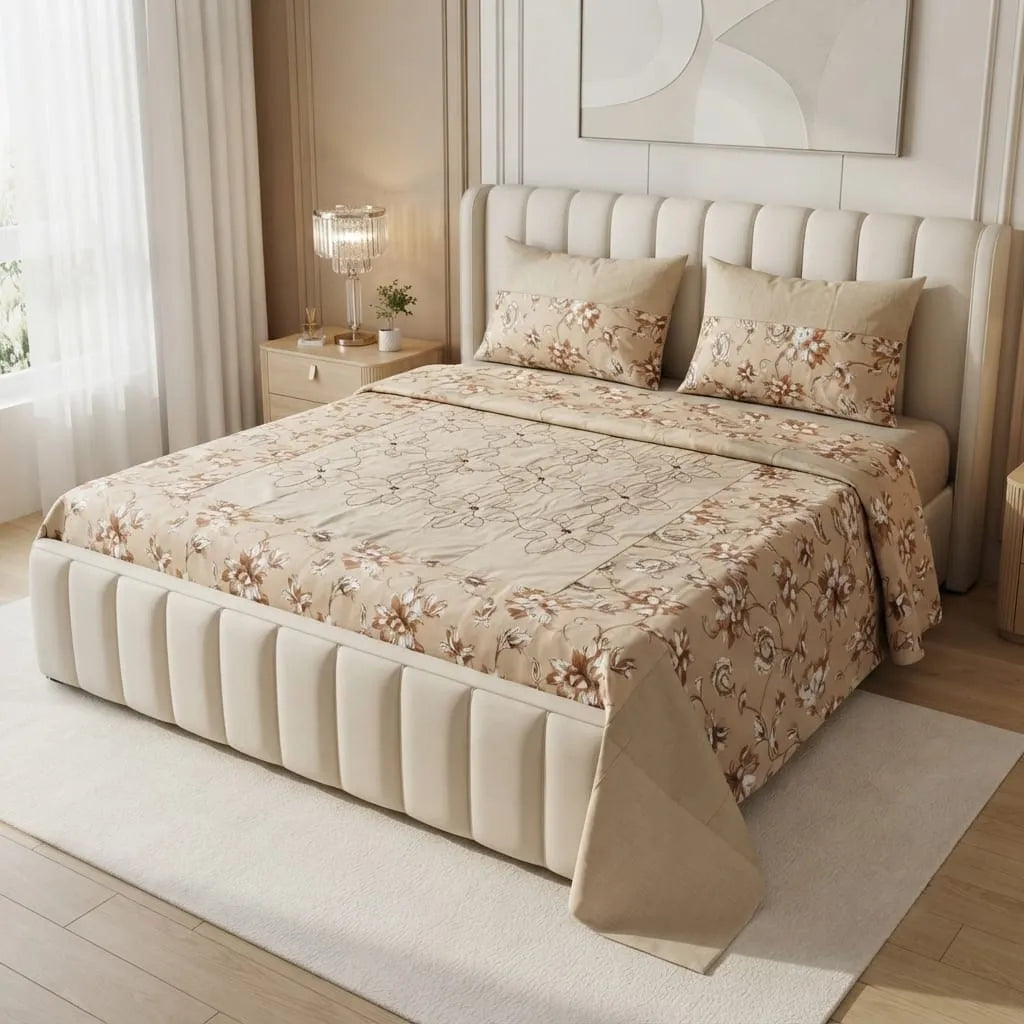 Patched Bedsheet by Pinsstripe– For Double Bed-100% Cotton