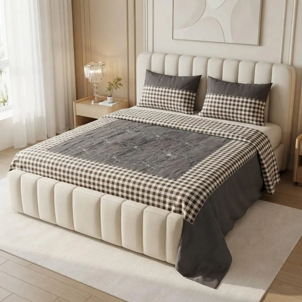 Patched Bedsheet by Pinsstripe– For Double Bed-100% Cotton
