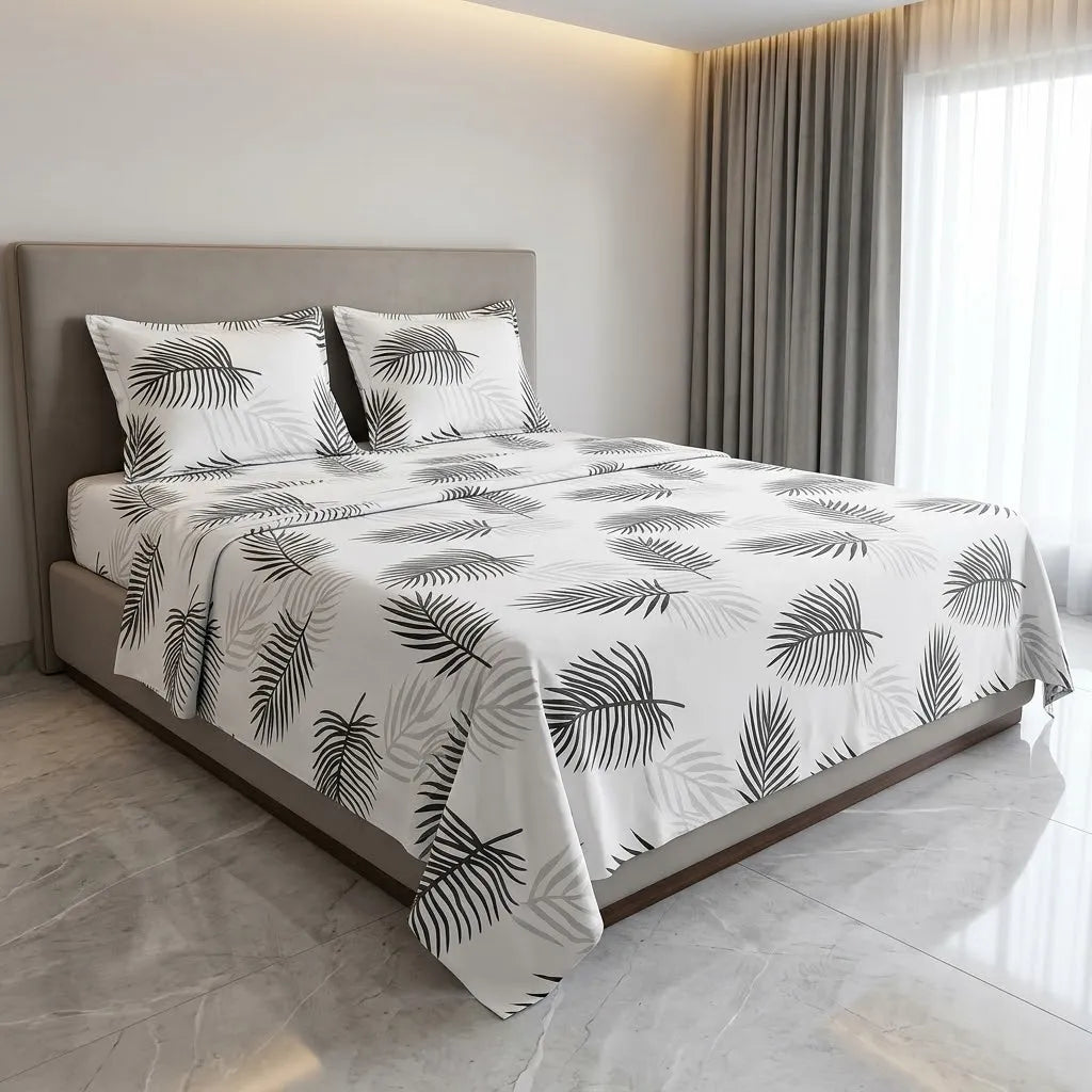Printed Bedsheet DoubleBed 100% Cotton by Pinsstripe
