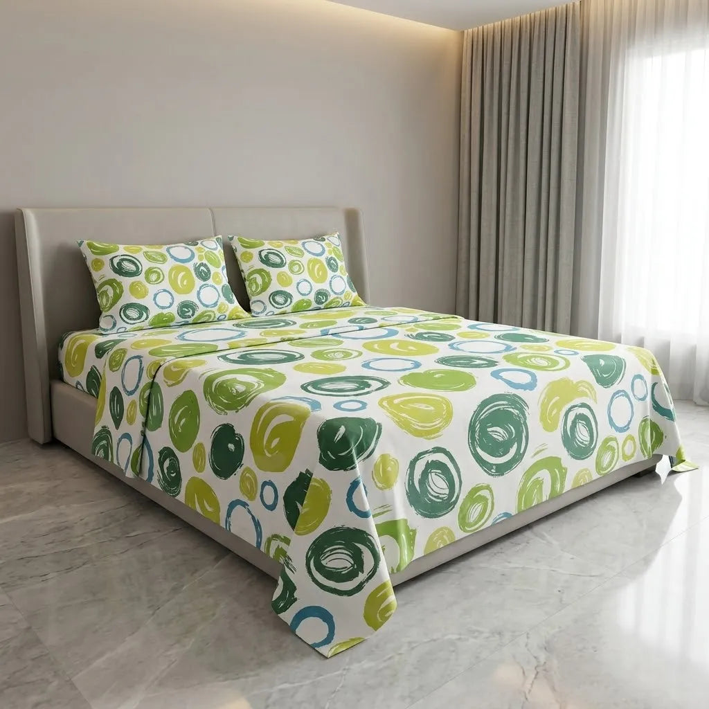 Printed Bedsheet DoubleBed 100% Cotton by Pinsstripe
