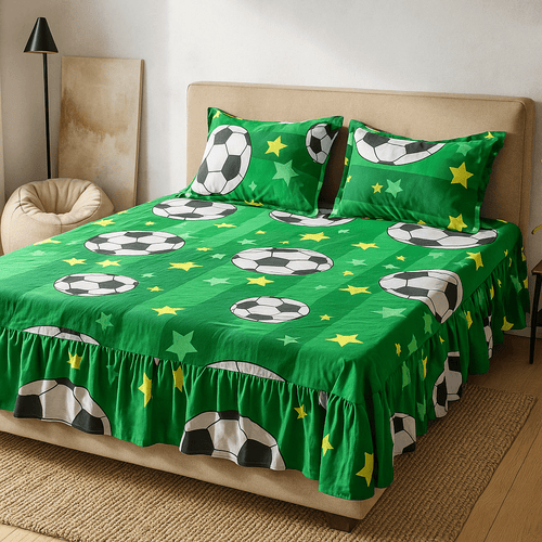 Bedsheet with Side Frills in Cotton | Pinterest Vibes by Pinsstripe - Pinsstripe