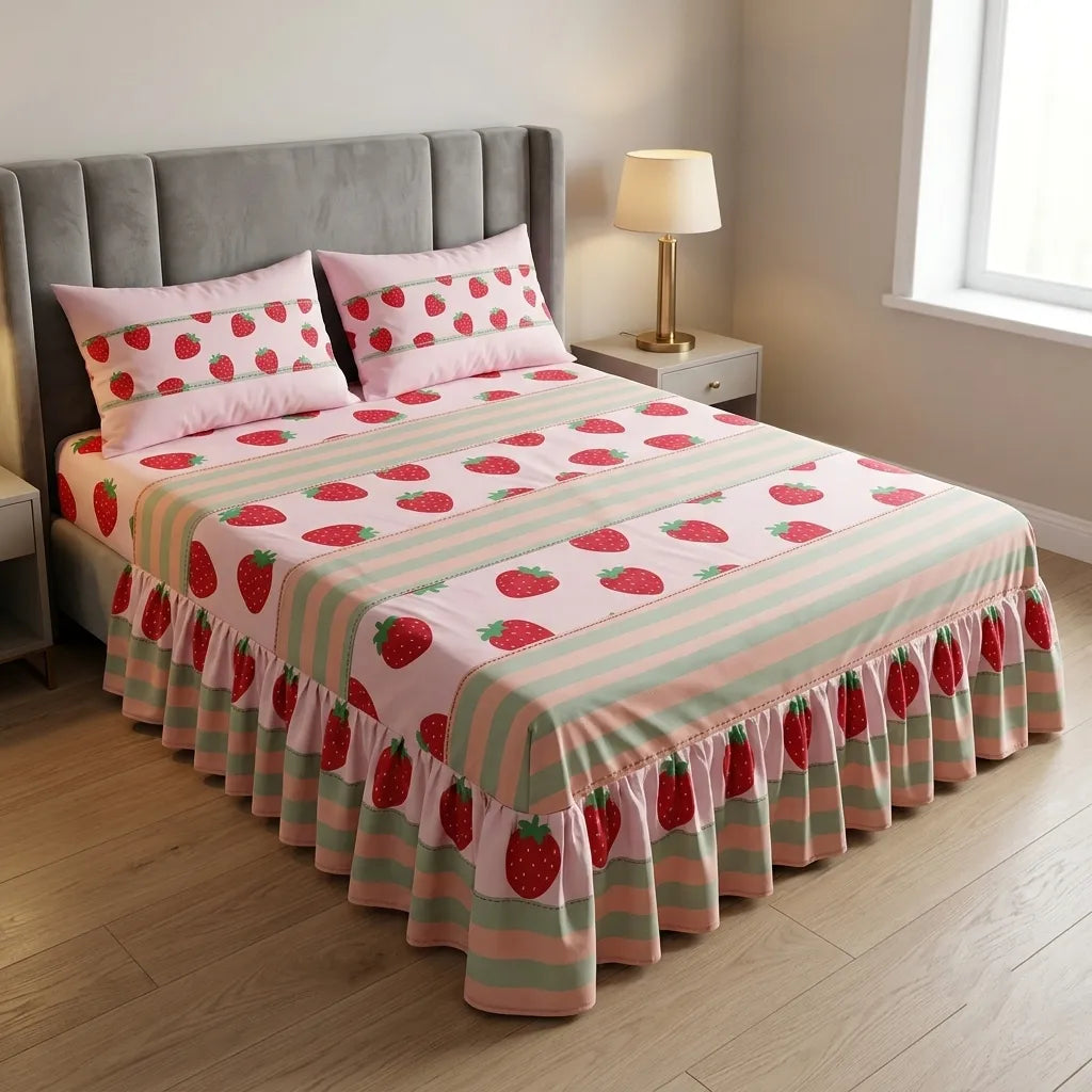 Patched Bedsheet by Pinsstripe– For Double Bed-100% Cotton