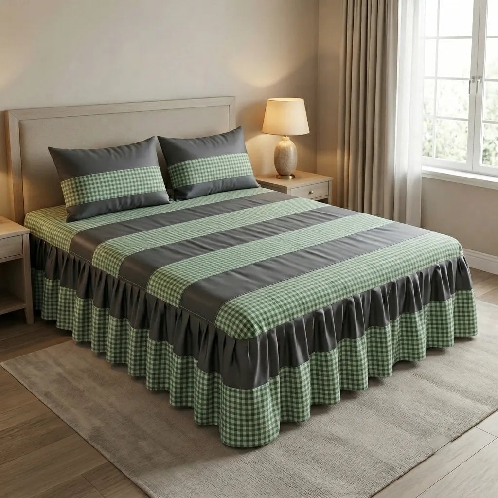 Patched Bedsheet by Pinsstripe– For Double Bed-100% Cotton