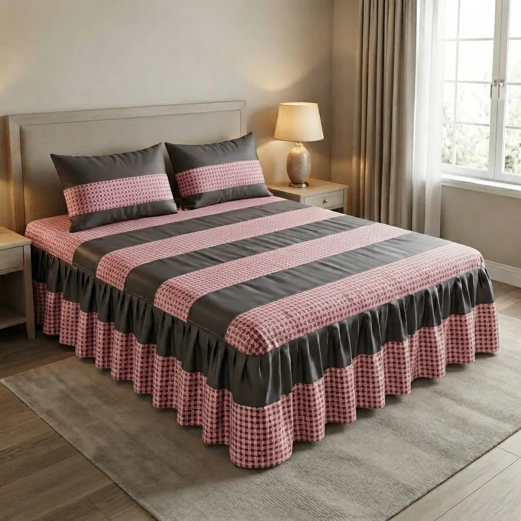 Patched Bedsheet by Pinsstripe– For Double Bed-100% Cotton