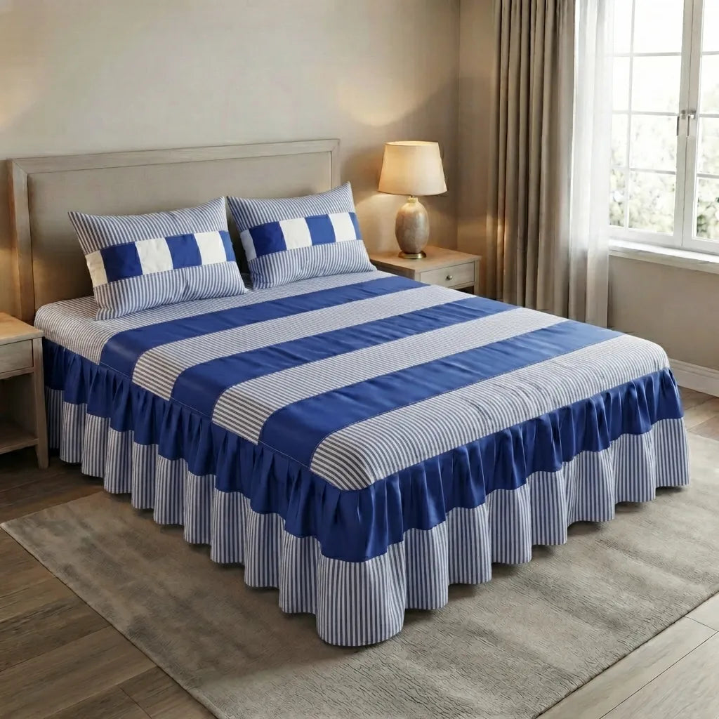 Patched Bedsheet by Pinsstripe– For Double Bed-100% Cotton