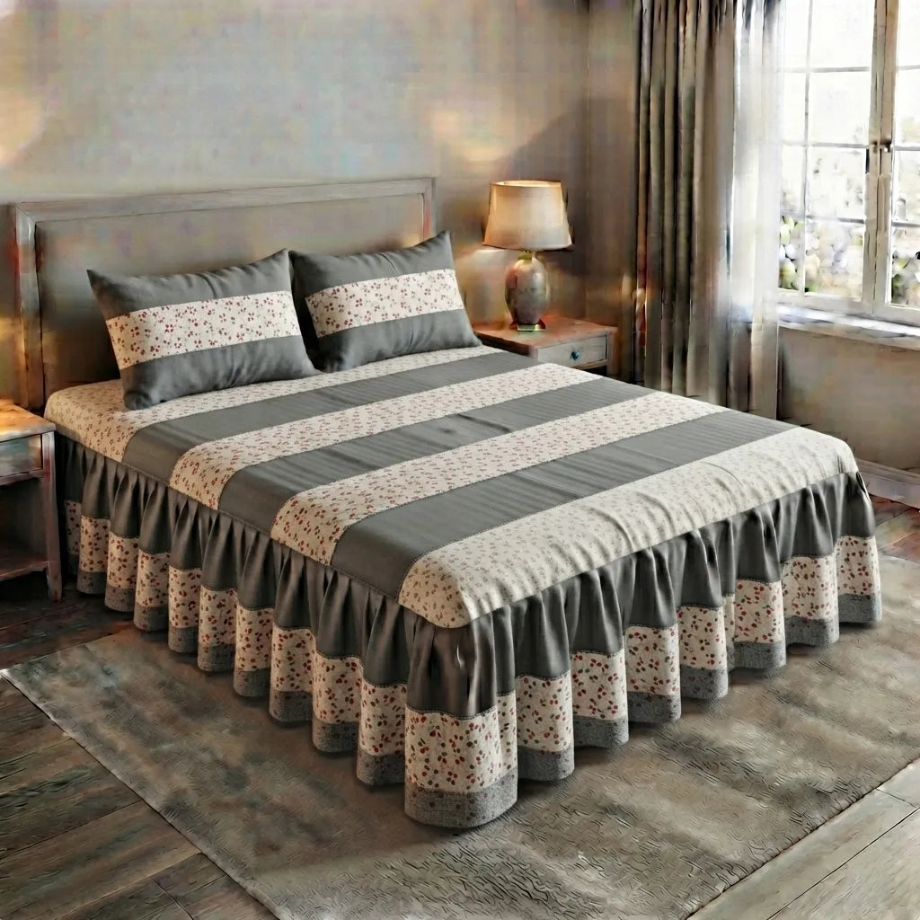 Patched Bedsheet by Pinsstripe– For Double Bed-100% Cotton