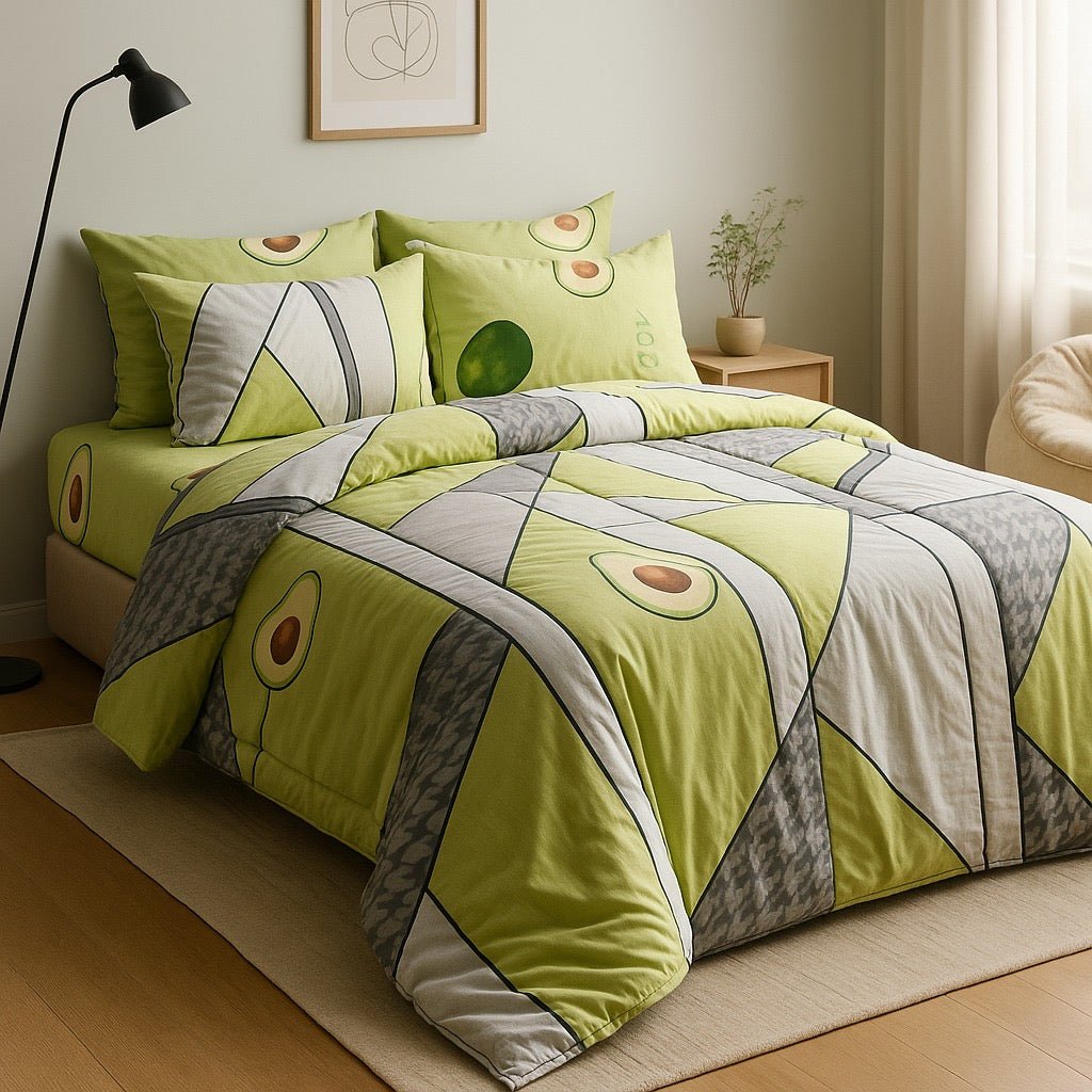 Razai Set - 6pc - Pure Cotton - Double Bed by Pinsstripe - Pinsstripe