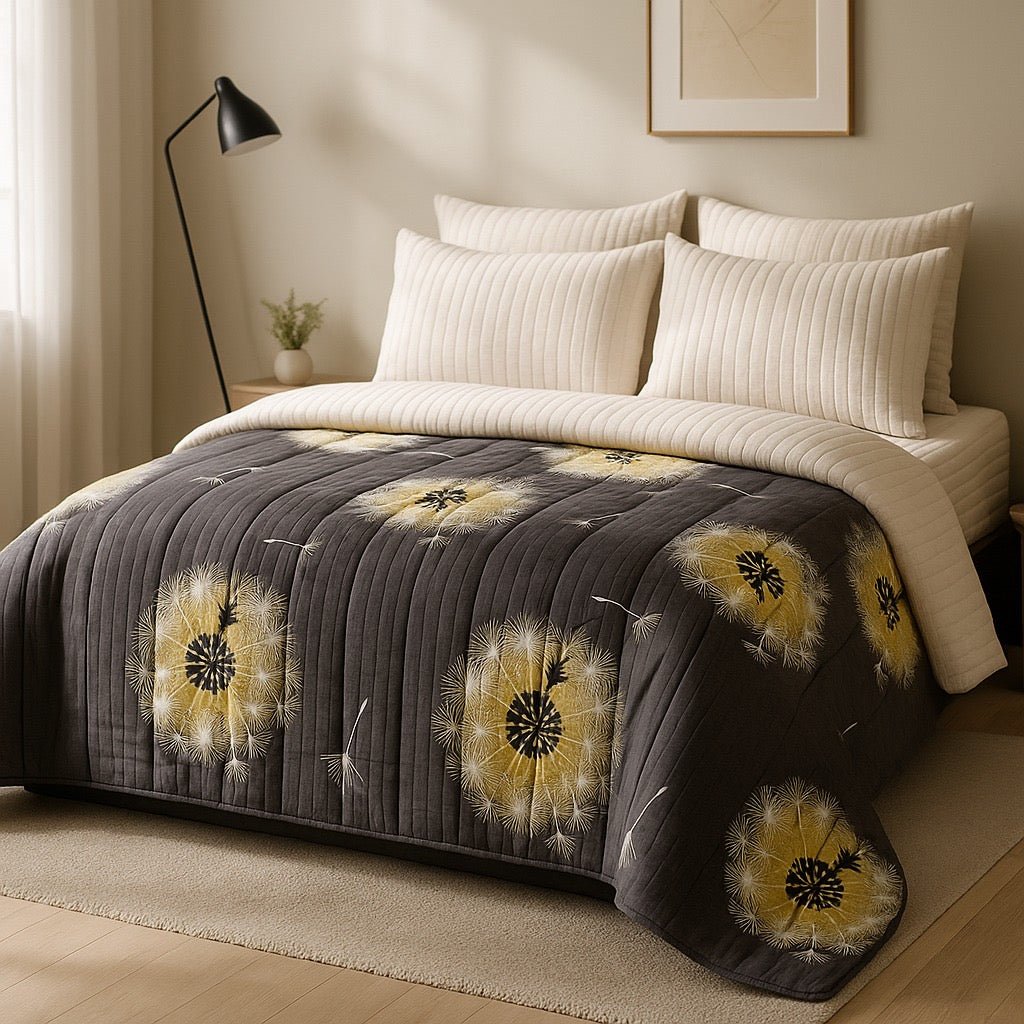 Razai Set - 6pc - Pure Cotton - Double Bed by Pinsstripe - Pinsstripe