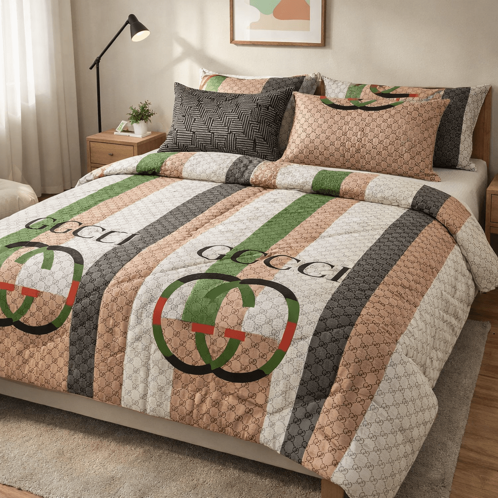 Razai Set - 6pc - Pure Cotton - Double Bed by Pinsstripe - Pinsstripe
