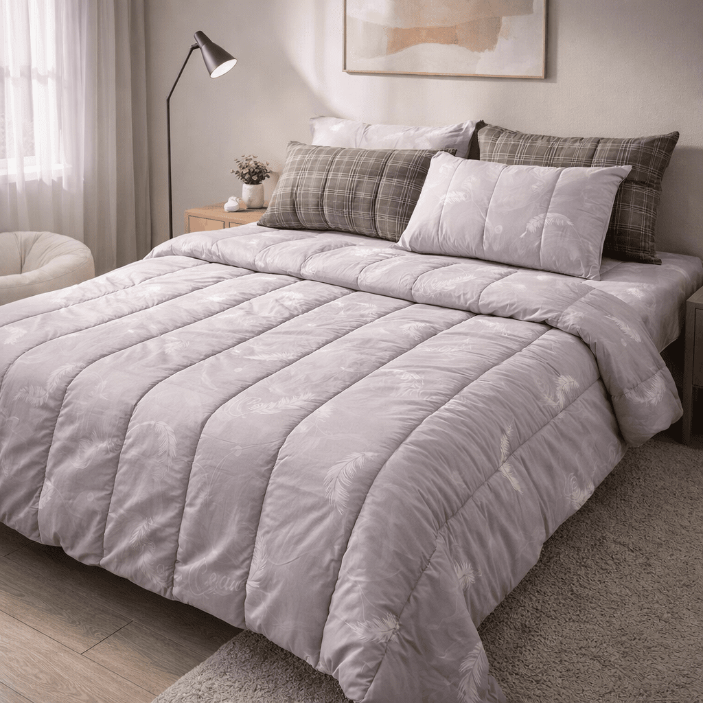 Razai Set - 6pc - Pure Cotton - Double Bed by Pinsstripe - Pinsstripe