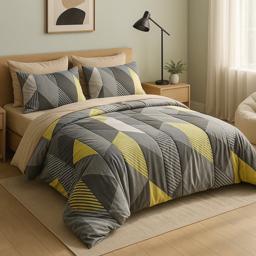 Razai Set - 6pc - Pure Cotton - Double Bed by Pinsstripe - Pinsstripe