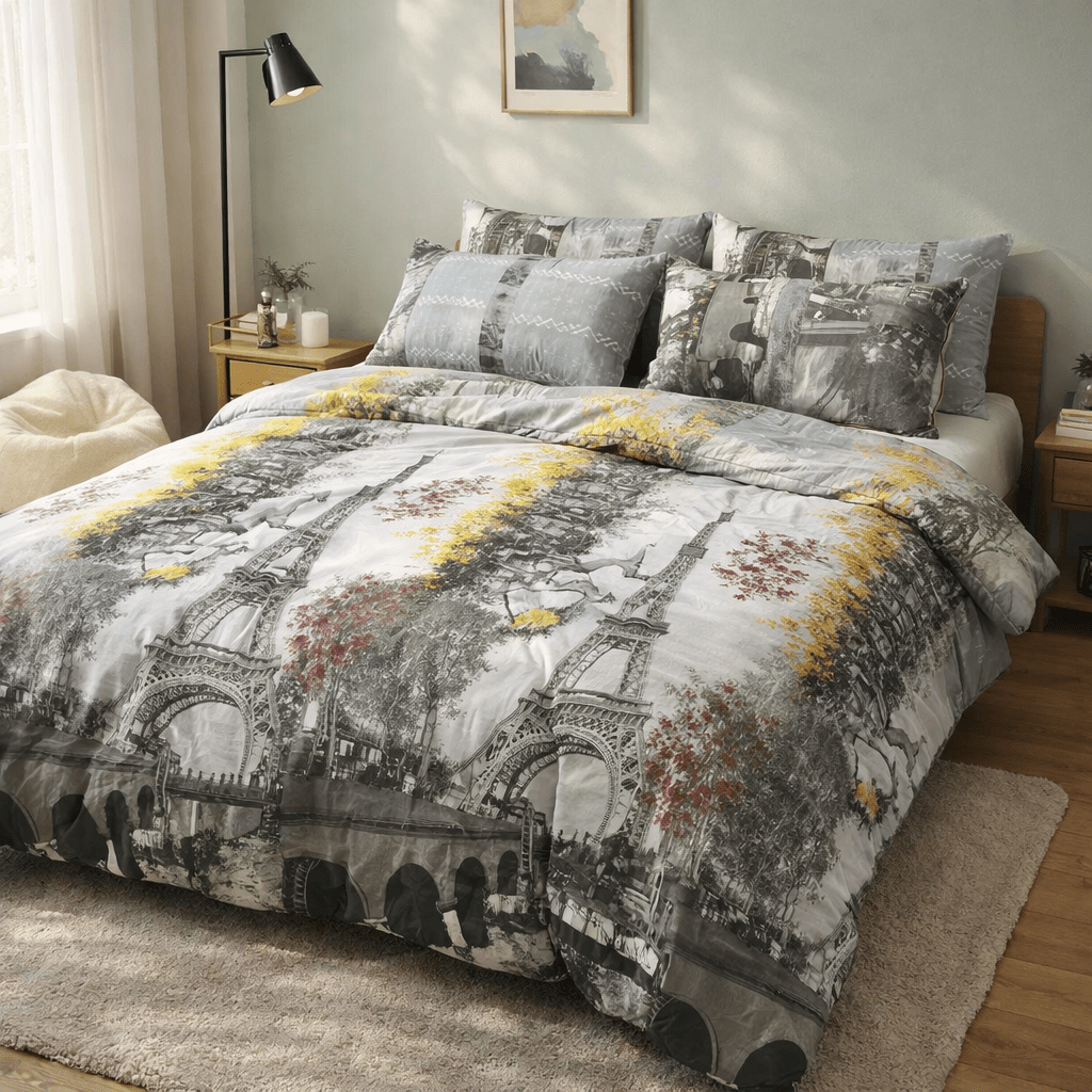 Razai Set - 6pc - Pure Cotton - Double Bed by Pinsstripe - Pinsstripe