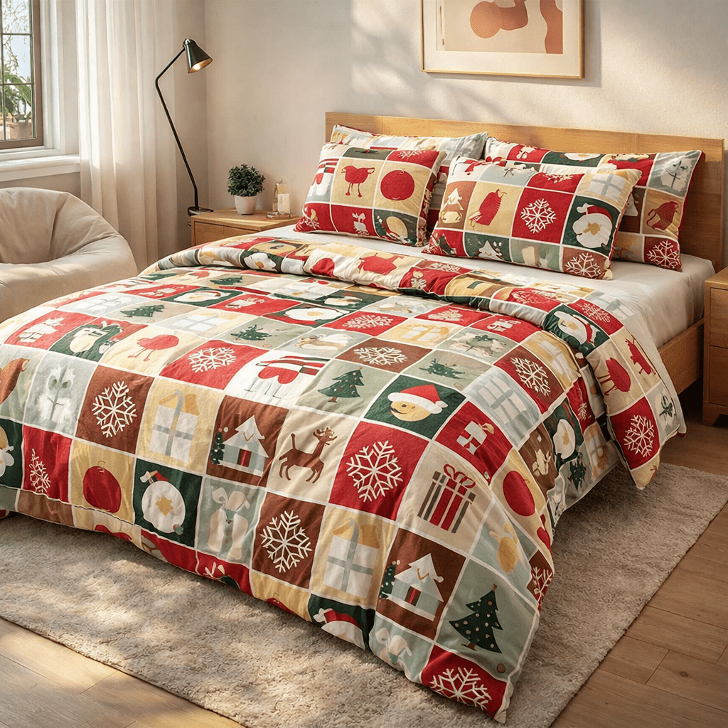 Razai Set - 6pc - Pure Cotton - Double Bed by Pinsstripe - Pinsstripe