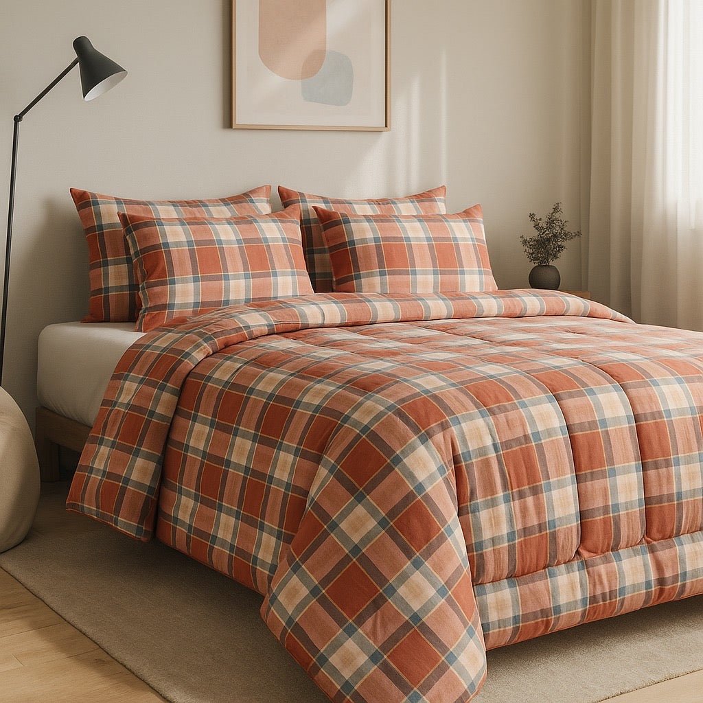 Razai Set - 6pc - Pure Cotton - Double Bed by Pinsstripe - Pinsstripe