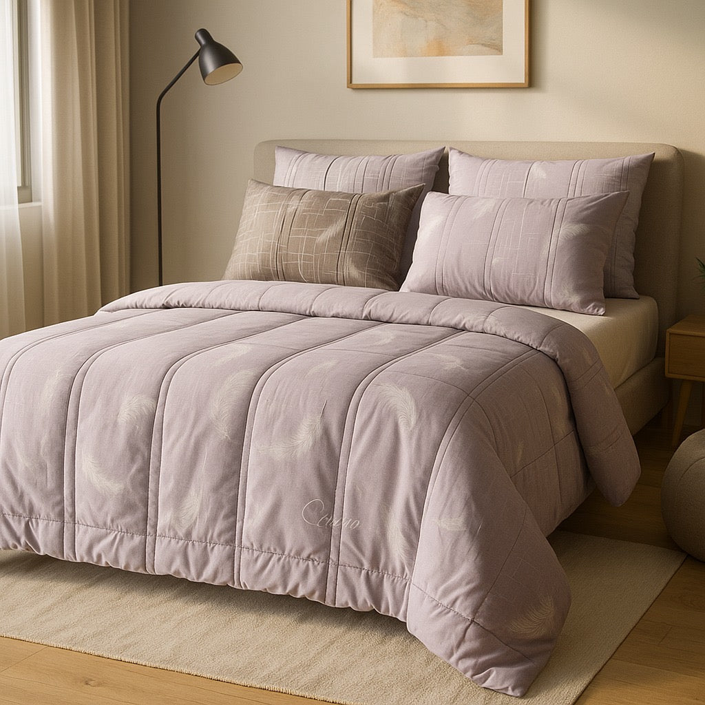 Razai Set - 6pc - Pure Cotton - Double Bed by Pinsstripe - Pinsstripe