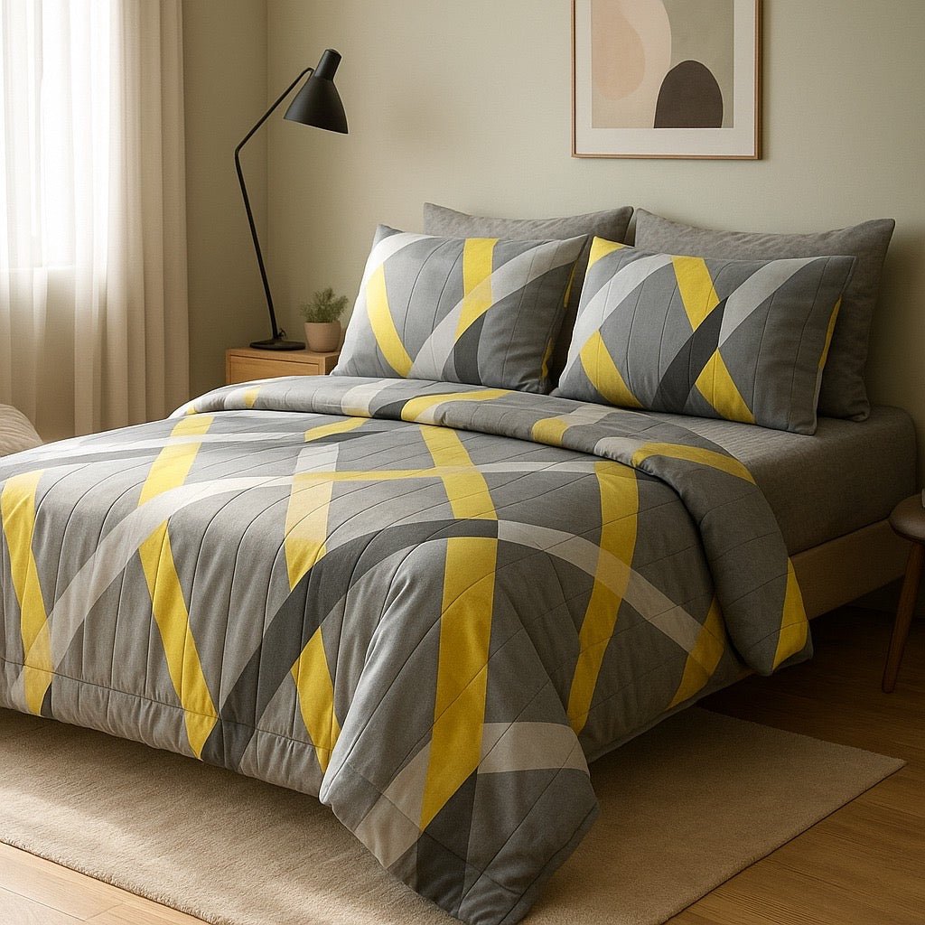 Razai Set - 6pc - Pure Cotton - Double Bed by Pinsstripe - Pinsstripe