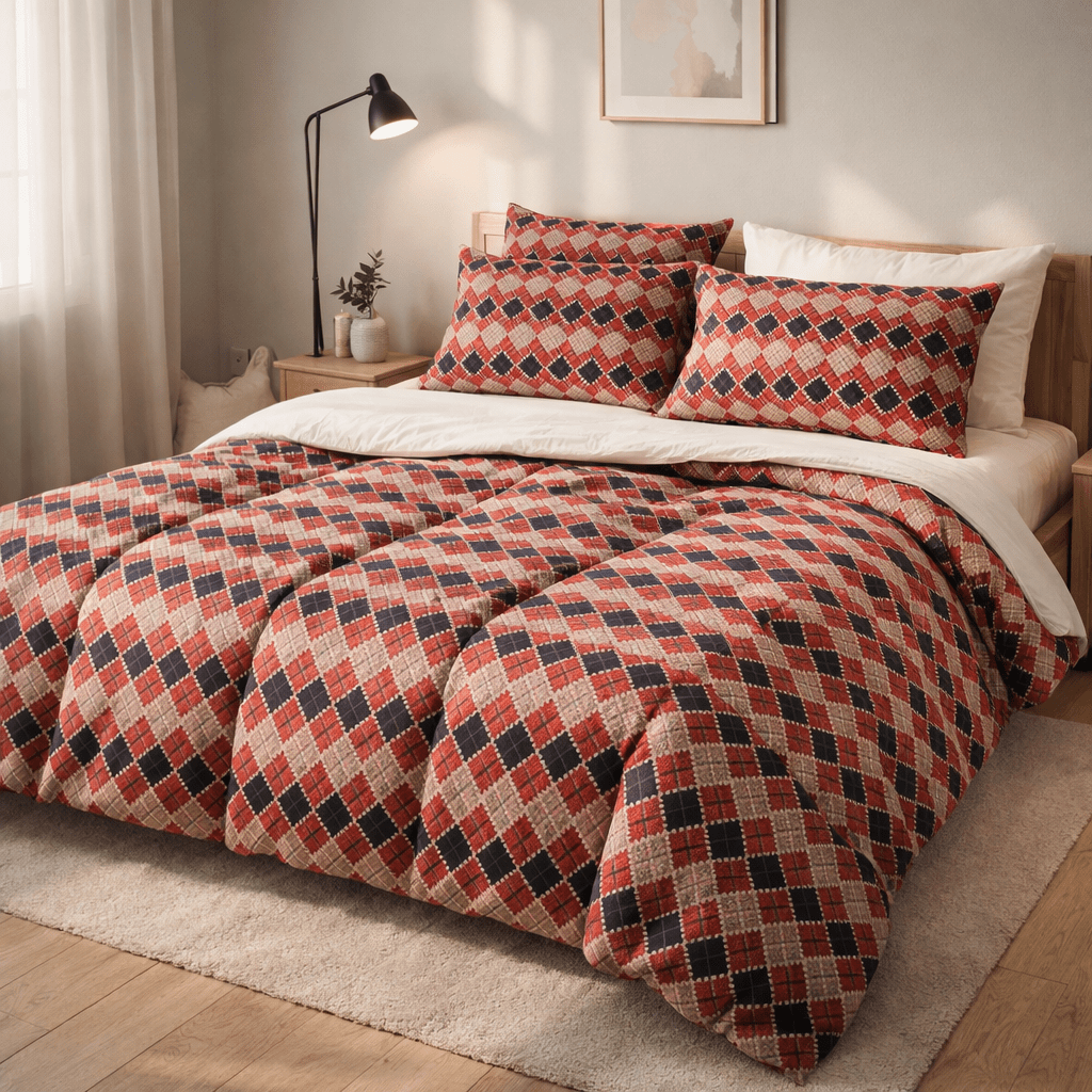 Razai Set - 6pc - Pure Cotton - Double Bed by Pinsstripe - Pinsstripe